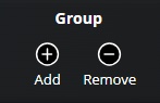 Top ribbon group add and remove buttons