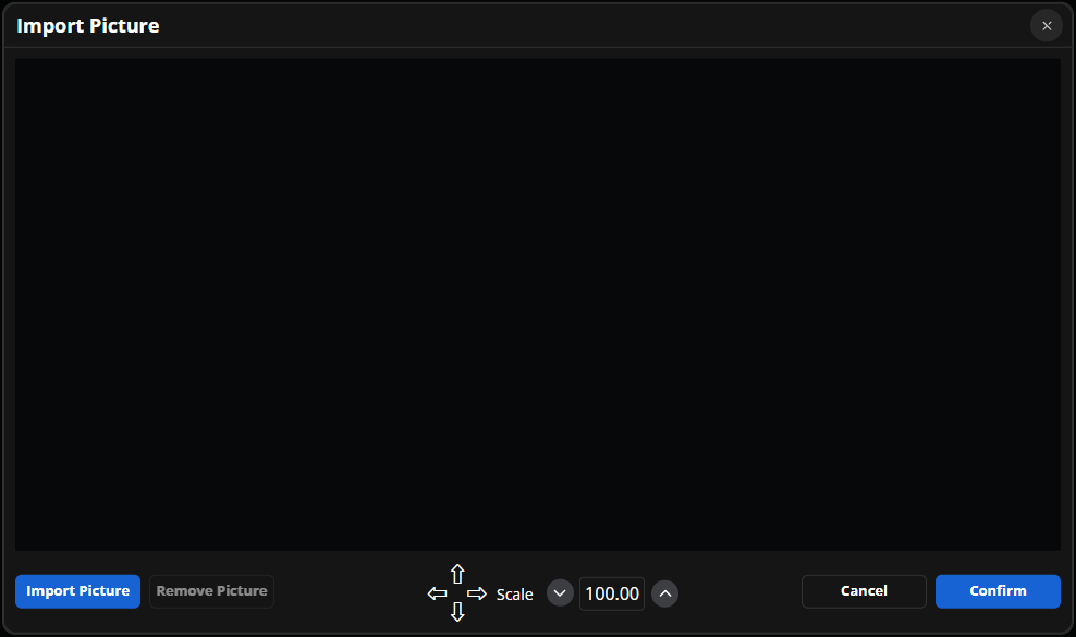 Import picture pop up without an image selected