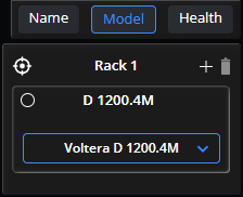 Amp rack virtual device with model tab selected