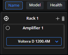 Amp rack virtual device with name tab selected
