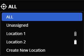 Locations drop down menu featuring 2 locations